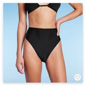 NWOT Wild Fable high leg cheeky high waist bikini bottom black